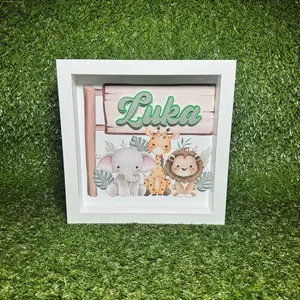 NameFrame 3D PhotoBloom 3D9x9 Customizable Frame with Your Favorite Photo Name in Relief Perfect Gift and Decorative Piece