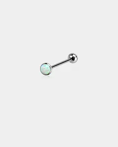Flat Opal Titanium Tongue Barbell