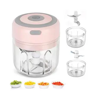 Mini Electric Garlic Chopper, 250ML Vegetable Chopper, Food Chopper, USB Mini Garlic Mincer, Onion Chopper, Portable Small Food Processor for Garlic, Ginger, Chili, Vegetables tiktokshopspringglowup