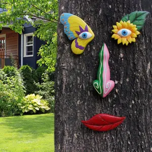 Colorful Butterfly Tree Face, 1 Box Creative Tree Face Decoration, Garden Decoration, Home Decor, Gift for Family