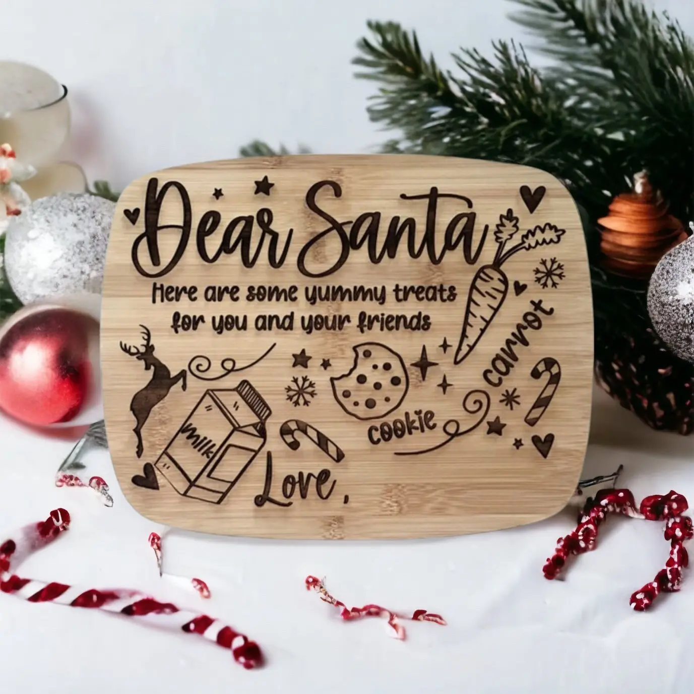 Custom Santa Cookie Plate; Christmas Eve Cookie Tray; Santa Cookie and Milk Platter; Personalized Cookie Plate; Personalized Santa Plate