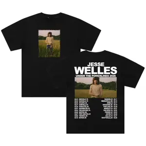 Jesse Welles “Under The Powerlines” Tour 2026 T-Shirt, Indie Folk Concert Graphic Tee, Jesse Welles Fans Outfit, Vintage Streetwear Cotton Unisex Shirt