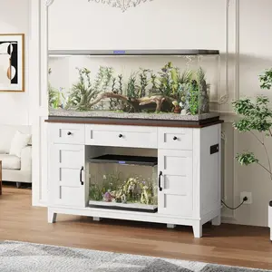 Garvee Farmhouse 55-75 Gallon Fish Tank Stand, Aquarium Stand with Power Outlet, 1400LBS Heavy Duty Fish Tank with Stand for Fish/Turtle/Reptile Terrarium