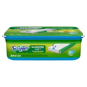 Swiffer Sweeper Wet Fresh Scent Cellulose Fiber/Polypropylene Refill (24-Pack) for Household Cleaning Mop Wood