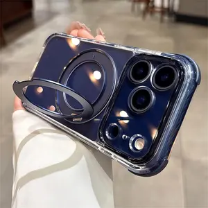 Magnetic of airbag anti-fall rotating bracket phone cases iphone17 Pro Max 16 15 for iPhone case silicone soft shell TPU shockproof