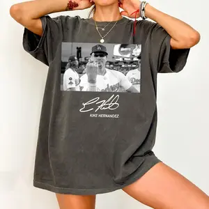 Kiké Hernandez Shirt, Funny Baseball Tee, Hernandez Los Angeles Tshirt, Kike Hernandez Middle Finger Back to Back World Champs Tee