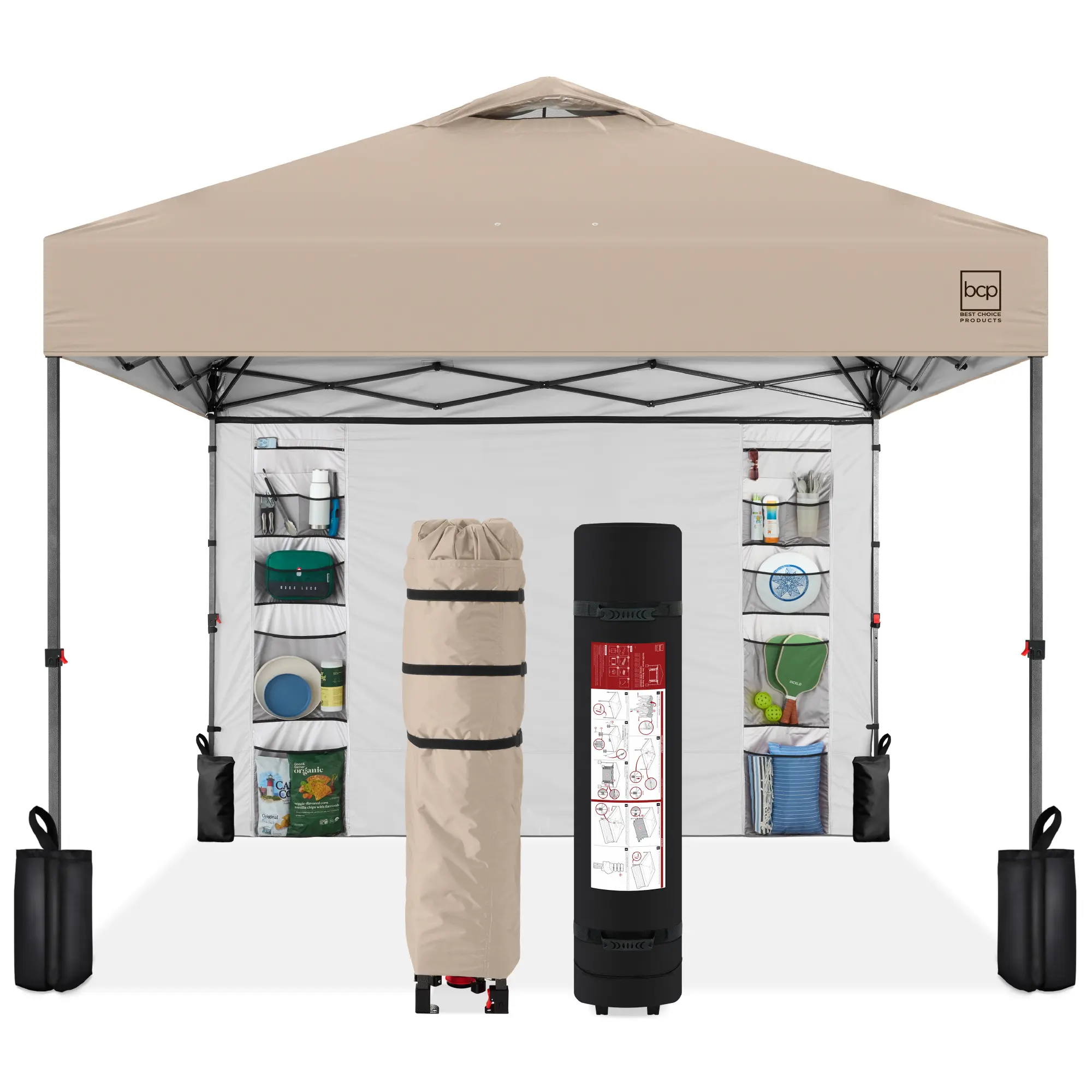 Best Choice Products 10x10ft Easy Setup Pop Up Canopy, Portable Tent w/ Side Wall, 1-Button Push, Case Best Choice Products 10x10ft Easy Setup Pop Up Canopy, Portable Tent w/ Side Wall, 1-Button Push, Case