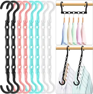 Closet Organizer Space Saving Hanger – Holds 40 Clothes, 360° Swivel Hook Cascading Hangers for Closet Organization, Dorm Room & Small Space Storage