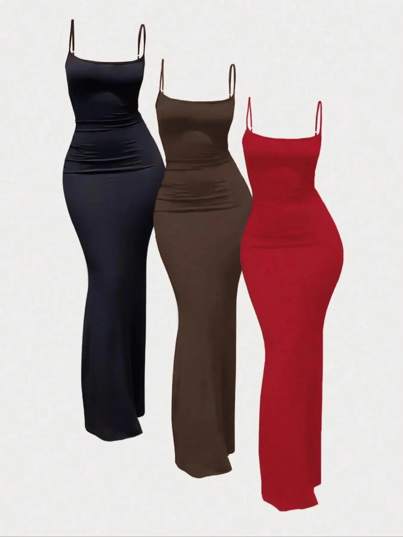 Trendy Women's Bodycon Tank Dress 3 Pack, Casual Home Wear, Stylish Summer, Comfortable and Elegant, Perfect for Daily Use, Everyday