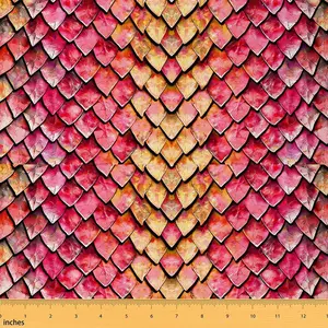 Dragon Scale Upholstery Fabric for Chairs,1 Yard,Wild Animal Skin Fabric by The Yard,Psychedelic Animal Waterproof Fabric,Safari Theme Fabric