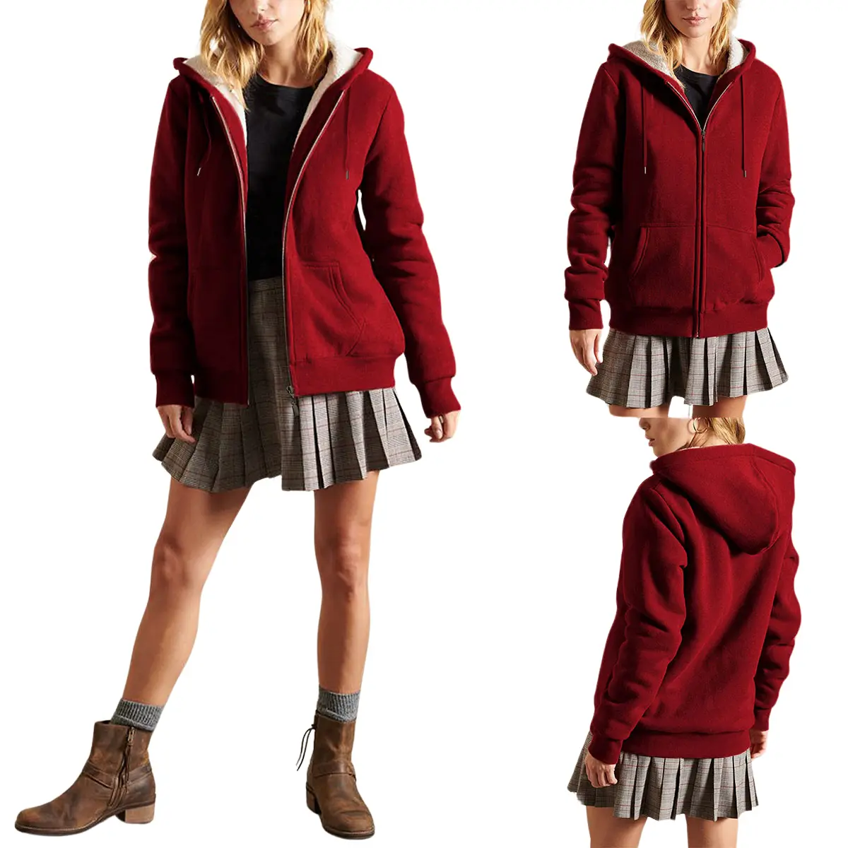 Molitree Women's Winter Hoodies Pullover Sherpa Fleece Warm Heavyweight Sweatshirt Tops Casual