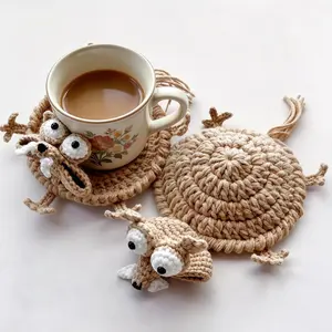 Fun Handmade Animal Coasters - Heat-resistant & Non-slip, Cute Cartoon Design, Quirky Desk Decor for Dining/Office, Perfect Stress-relief Gift for Friends