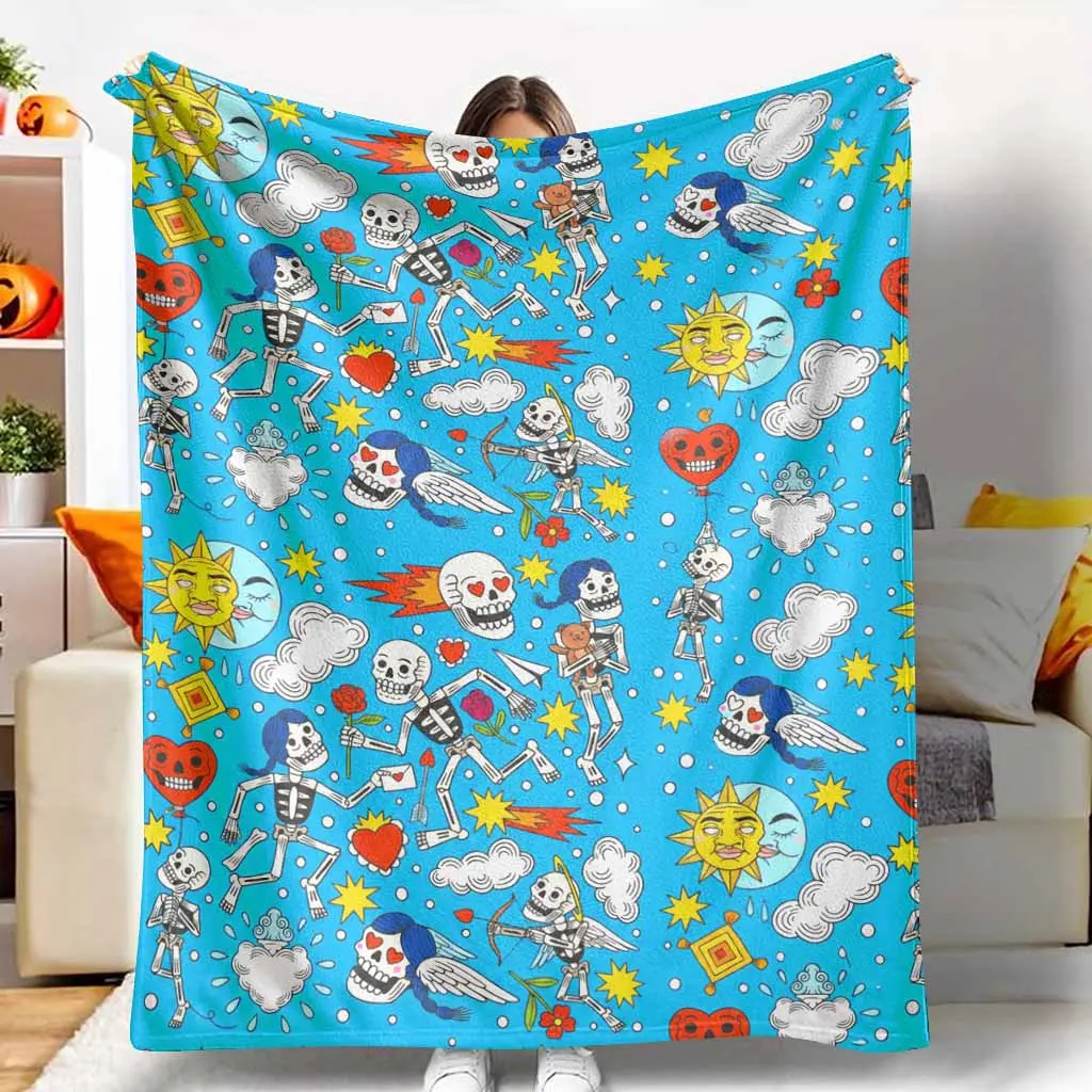 Cute Pea Pod Flannel Blanket Funny Green Bean Pattern Lightweight Cozy Warmth Antipilling Throw for Living Room Bedroom Office Couch Camping Sofa Nap Travel Birthday Gift Idea