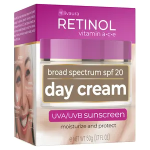 LIVAURA Retinol Day Cream Broad Spectrum SPF 20 – Protects Against Harmful Effects of UVA & UVB Rays – Luxurious Cream Moisturizes & Reduces Look of Fine Lines – Provides Protection From Daily Sun Exposure