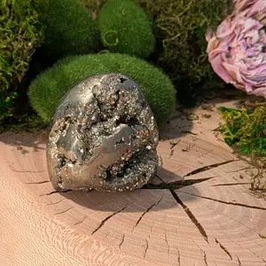 Druzy Pyrite Freeform Self Standing Shiny Hand Polished Cubic Large Tower Healing Crystal Specimen Natural Paperweight Fools Gold Prosperity