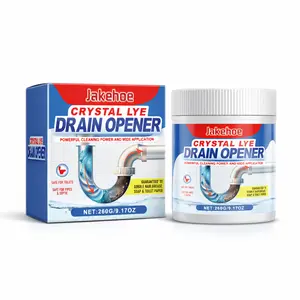 Crystal Lye Drain Opener Clean Clogged Pipes 260g Foam Drainer Cleaner for Cleaning Dissolving Unclogging and Descaling Kitchen and Toilet Sinks and Pipes