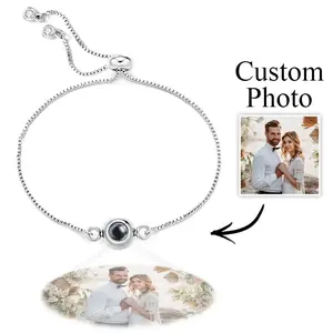Photo Projection Bracelet Personalized Adjustable Bracelet Sweet Cool Anniversary Gift for Her