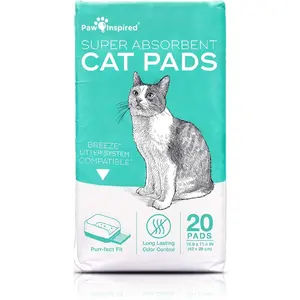 Pads |  Refill for Breeze Tidy  Litter System |  Liner Pads for Litter Box | Quick-Dry, Super Absorbent, Leak Proof | 16.9"x11.4" (, 20 Count)