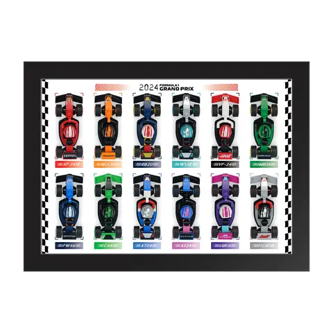 PopBricks Race Wall Mount Display Stand Organiser Set - Wallboard Frame Fits 71049 Model, 12 Mini Race Cars, Ideal for Collectors, Bedroom & Game Rooms, Great for Birthdays (Cars Not Included)