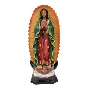 Virgen De Guadalupe 8" Inches Tall Statue Featuring a Colorful Design Our Lady of Brand New