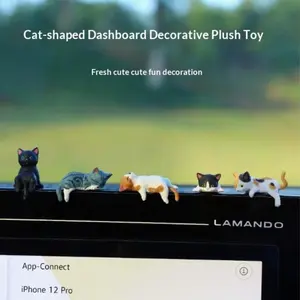 2026 Mini Cat Desk Figurines Set of 5 Resin Multi Pose Kitty Ornaments Cute Cartoon Style Desk Companions for Home Offices Cubicles Playful Charming Desktop Decoration