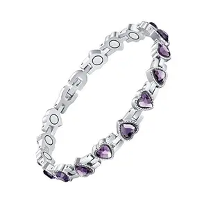 GleamJoy L Magnetic Bracelets for Women, Titanium Steel Magnetic Bracelet with Neodymium Magnets & Sparkling Crystals, Jewelry Gifts