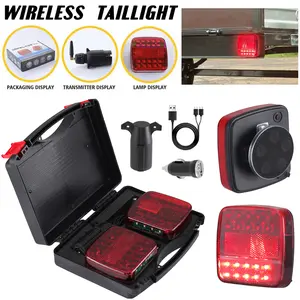 2PCS Magnetic Wireless Trailer Lights – Rechargeable LED Taillight Kit for Trailers, Trucks, SUVs & Boats Led Brake Tail Cargo Lamp