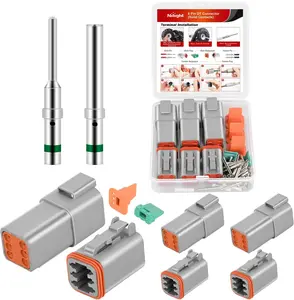 Nilight Snap-On 6-PIN DT Connector Kit, 3 Sets of Size 16 Solid Contacts, Waterproof Male-Female Terminals for 14-20 AWG DT Series Connectors, Car & Truck Off-Road Vehicles