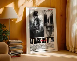 Attack On Titan Poster: Minimalist Vintage Anime Print