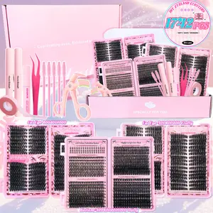 1742pcs D Curl 11 Styles Individual False Evelashes Kit, Mix8-16mm/10-16mmMega Volume individual Lashes Soft &Comfortable False Evelashes Set Comes with Bond&Seal, Lash Remover, Lash Brush, Lash curler, Lash Tape, Suitable for use in cosmetics