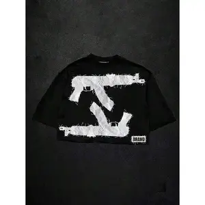 (220g Pure Cotton T-Shirt) Cotton T-Shirt - Soft, Breathable, 100% Pure Cotton Fabric - Comfortable And Energetic Summer Street Style Short Sleeved T-Shirt, Cool Design Retro Summer Men's Daily Wear T-Shirt