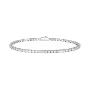 MDFUN 3/4MM Unisex Iced Out Tennis Bracelet Round Cut Cubic Zirconia Bracelet  Luxury Streetwear Accessories BC-26374-W