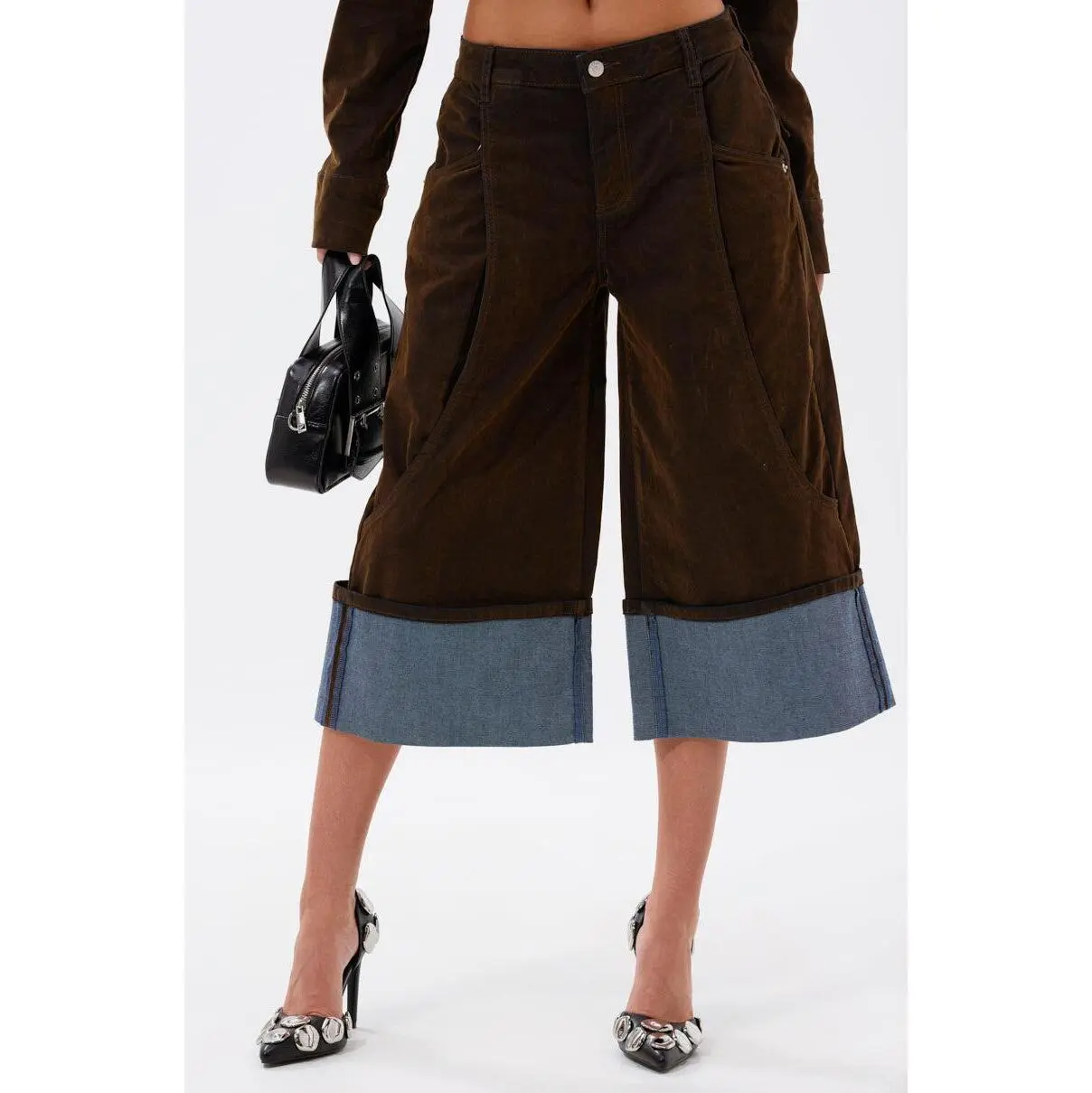 FALL VIBES VELVET BERMUDA SHORT
