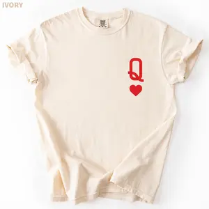 Comfort Colors Queen Of Hearts Tee, Left Chest Print