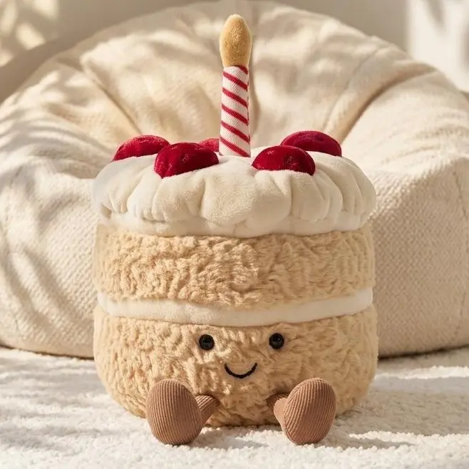 Jellycat Amuseables Birthday Cake Premium Plush Soft Celebration Cake Stuffed Animal Collectible Birthday Decor Baby Shower Holiday Gift