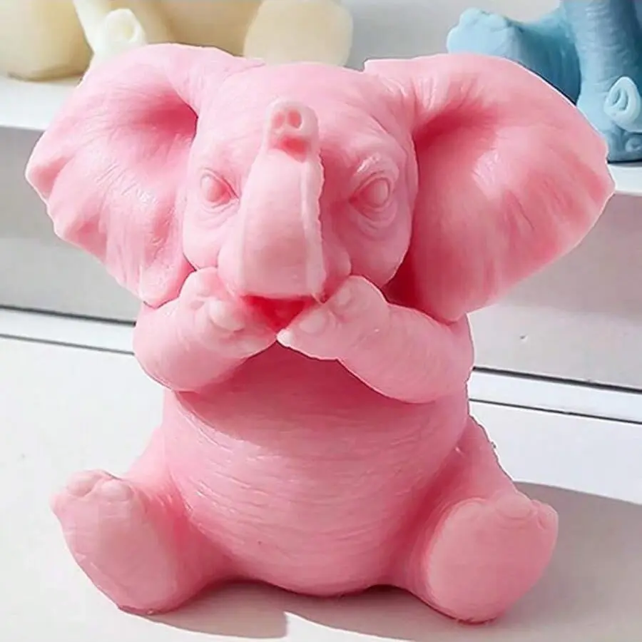 3D Handmade Silicone Elephant Mold for Crafts, Handicraft, Aromatherapy Candles, Soap Making, Resin and Clay Molding Tool, Perfect Home Gift and Decoration, Candle Making Supplies, Silicone Molds for Crafts