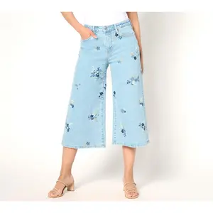 Driftwood Jeans Amie Embroidered Culotte Jean - Summer Blues
