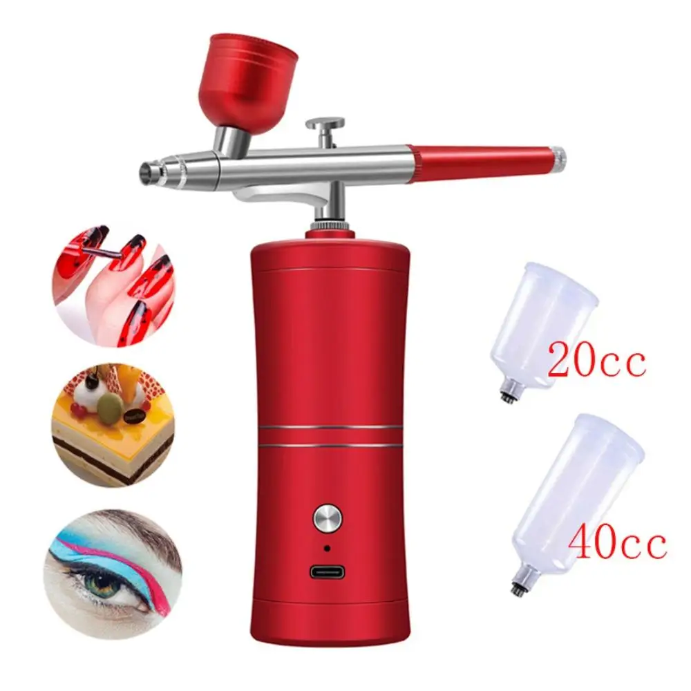 Airbrush with Mini Air Compressor Kit, 1 Set Airbrush Paint Sprayer with Accessories, Nail Art Tattoo Craft Cake Nano Fog Mist Sprayer, Paint Sprayer,