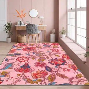 Velvet soft and comfortable patterned printed carpet, Floral Pattern Rug, suitable for multiple scenarios, available in various sizes, soft and non-shedding.