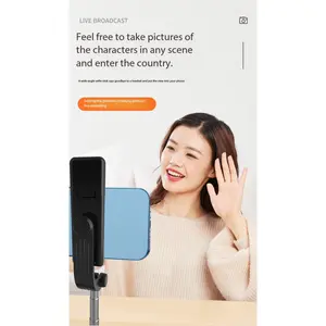 Multifunctional Bluetooth selfie stick for live streaming photography. Foldable, 360 °   rotating integrated floor tripod