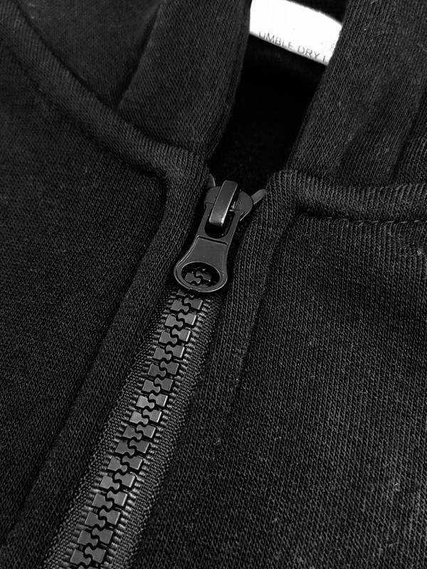 Autumn And Winter Two Piece Set Men'S Solid Color Casual Sports Suit, Half Zip Up Hooded Sweatshirt With Drawstring Waist And Pockets, Straight Leg - Fleece Lined, Warm Autumn Winter Outfit