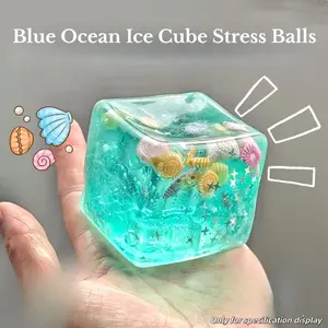 Taba Soft Pressure Ball Cube, Ocean Sensory Calm Toy, Slowly Expanding Soft Toy, Stress Relief Massage Gift for Kids and Adults