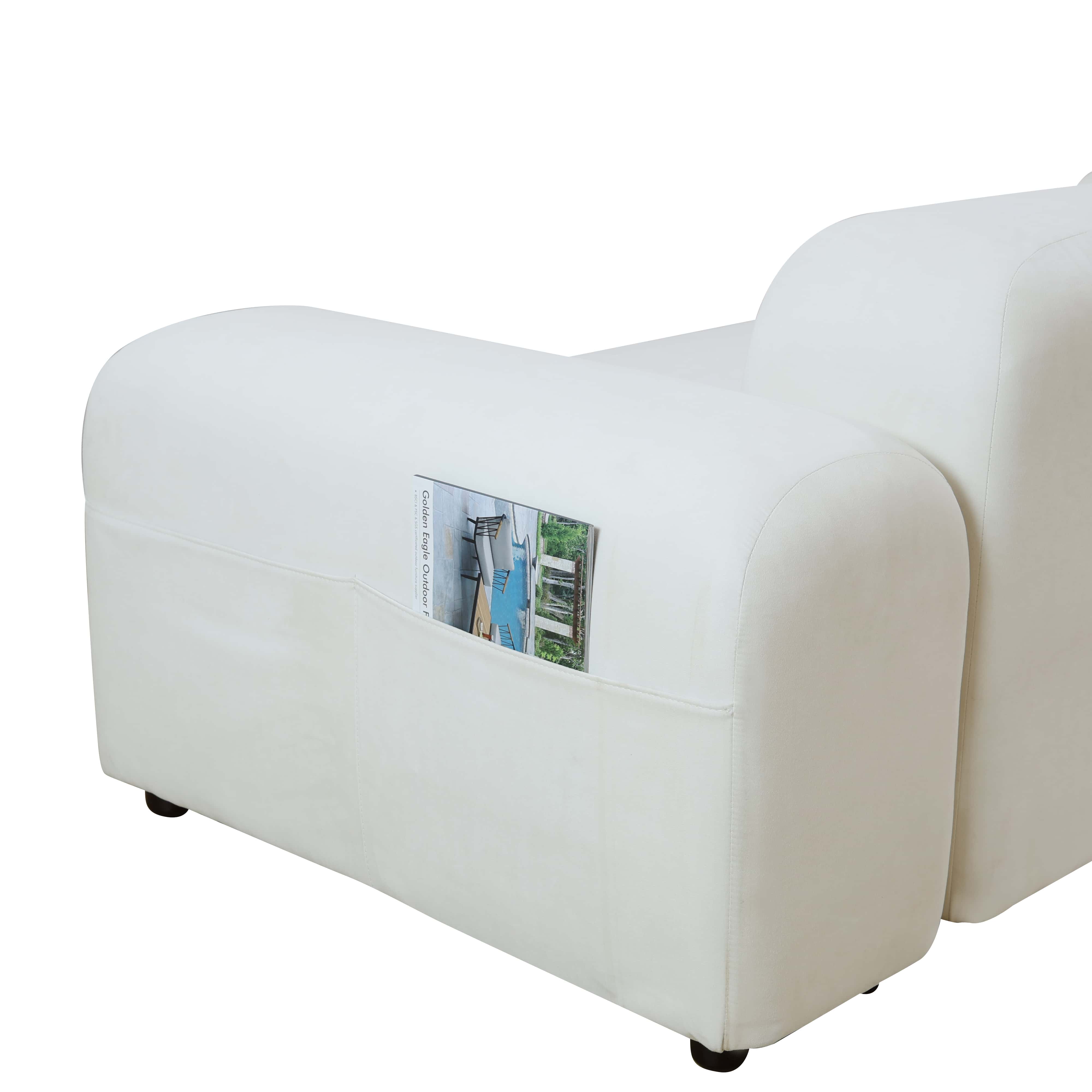 White Microfiber 2-Piece Living Room Sofa Set