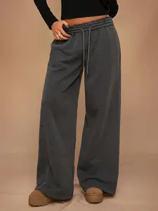 Forever 21 Autumn/Winter New Casual Loose Fit Elastic Waist Wide Leg Sweatpants, Thicker Thermal Lined, Versatile & Slimming