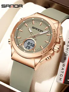 SANDA Men's Luxury Business Chronograph with Luminous Features, 3ATM Waterproof Casual Electronic Watch for Stylish Everyday Wear, Luminous Pointer Watch