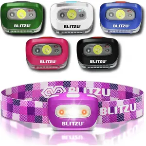 LED Headlamp Flashlight for Adults & Kids, Lightweight, Waterproof Head Lamp with White & Red Light, Comfortable Headband, Perfect for Running, Camping, Hiking, 3 AAA Batteries Included, Purple