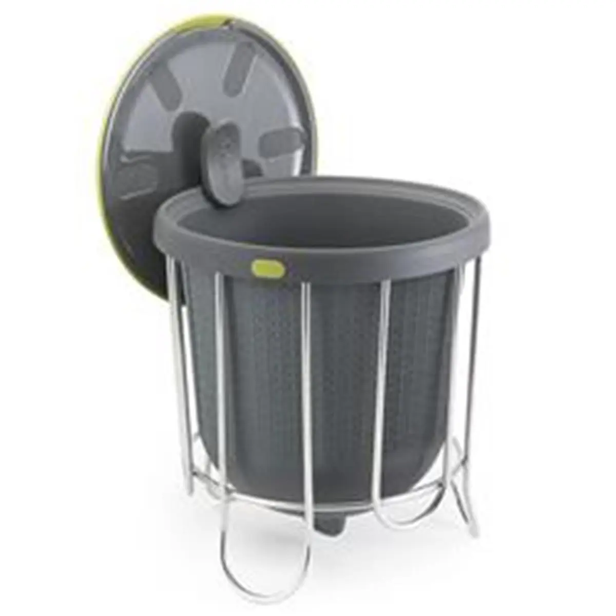 212 MAIN 1 Gal Round Plastic Kitchen Composter Container - 2 lbs Dishwasher-Safe Trash Storage Can, Durable Storage Waste & Recycling Bin with Lid, Luxurious Texture Home Supply (Gray & Silver, Model 6029724)
