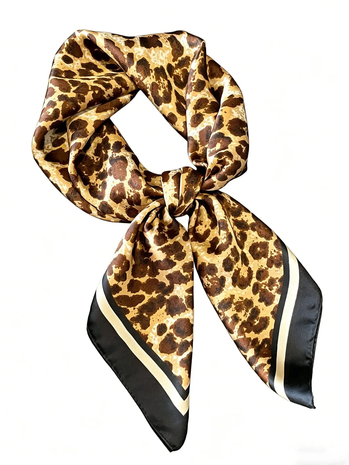 Fashion Leopard Print Scarf, Casual Soft Comfortable Shawl for Women, Versatile Accessories for Daily Wear, Fashion Accessories for Party, Daily Clothing Decor, Scarf Wrap, Silk Feeling Scarf, Neck Scarves