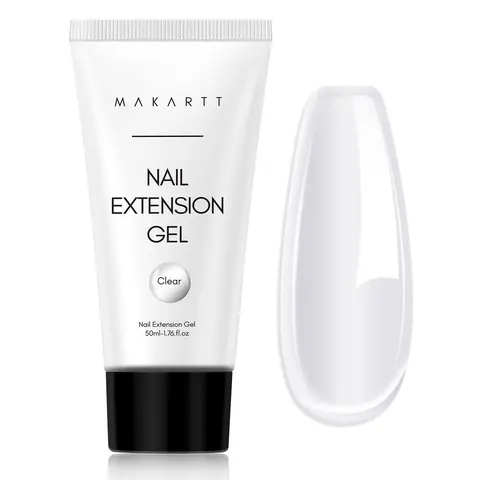 Makartt 50ML Poly Nail Gel - Manicure Builder, Translucent Flawless Glossy Strengthener, 3D Molding Gel for Trendy Designs, Rhinestone Compatible, Long-Lasting Easy-to-Use DIY Salon Supplies (Nail Form Not Included)