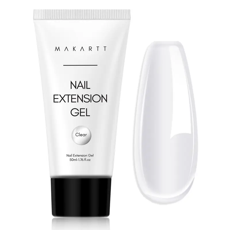 Makartt 50ML Poly Nail Gel - Manicure Builder, Translucent Flawless Glossy Strengthener, 3D Molding Gel for Trendy Designs, Rhinestone Compatible, Long-Lasting Easy-to-Use DIY Salon Supplies (Nail Form Not Included)